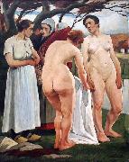 Eugene Laermans Women Bathing oil on canvas
